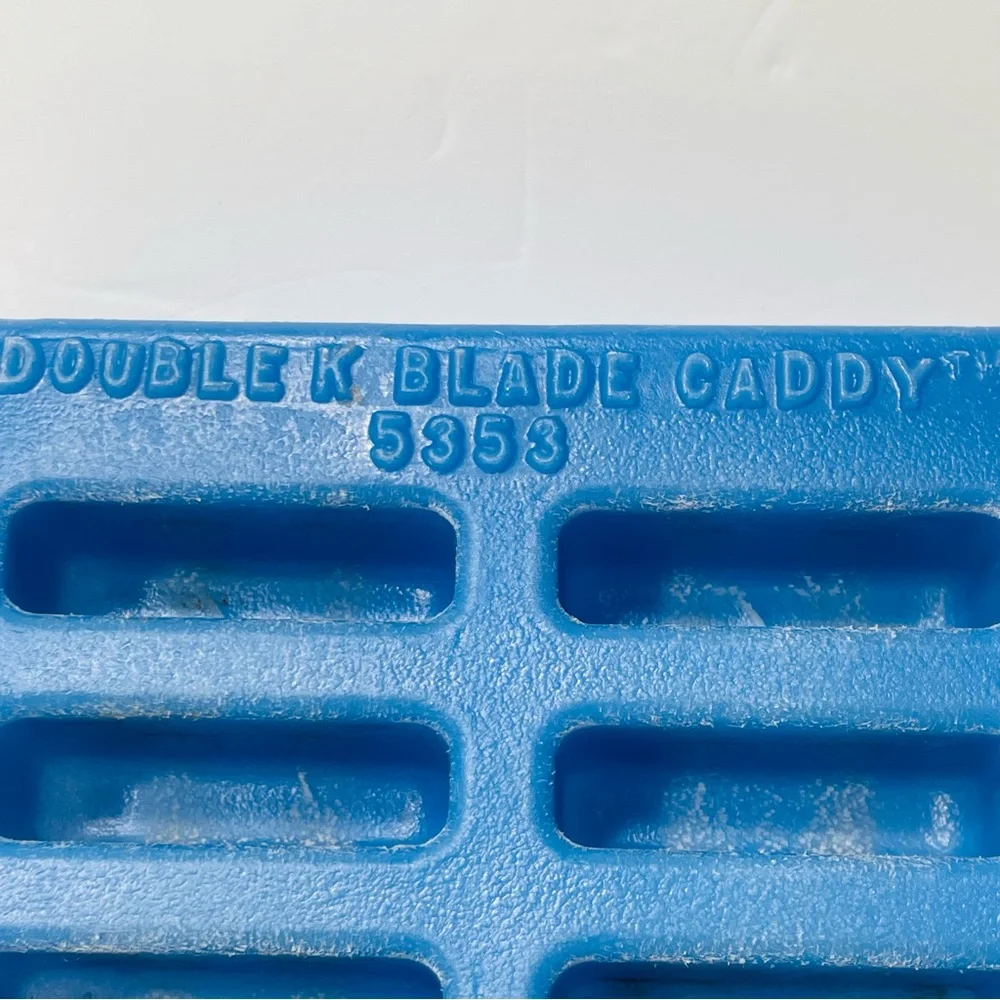 Dog Grooming Blade Caddy Vintage Double K Blue 5353 Holds 10 Clipper Reg Blades